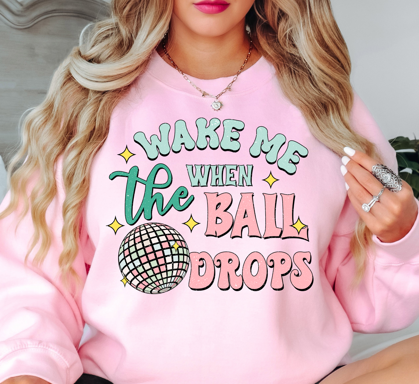 Wake Me When The Ball Drops Sweatshirt | New Year Magic Collection | Unique Gifts for Family Friends