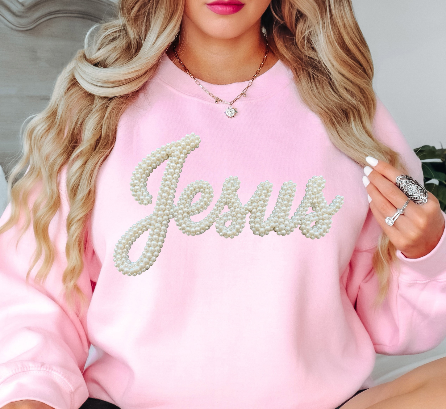 Jesus Coquette Design Sweatshirt | Walk By Faith Collection | Unique Gifts for Family and Friends