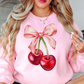 Cute Cherry Bow Sweatshirt | Groovy Vibes Collection | Unique Gifts for Family and Friends