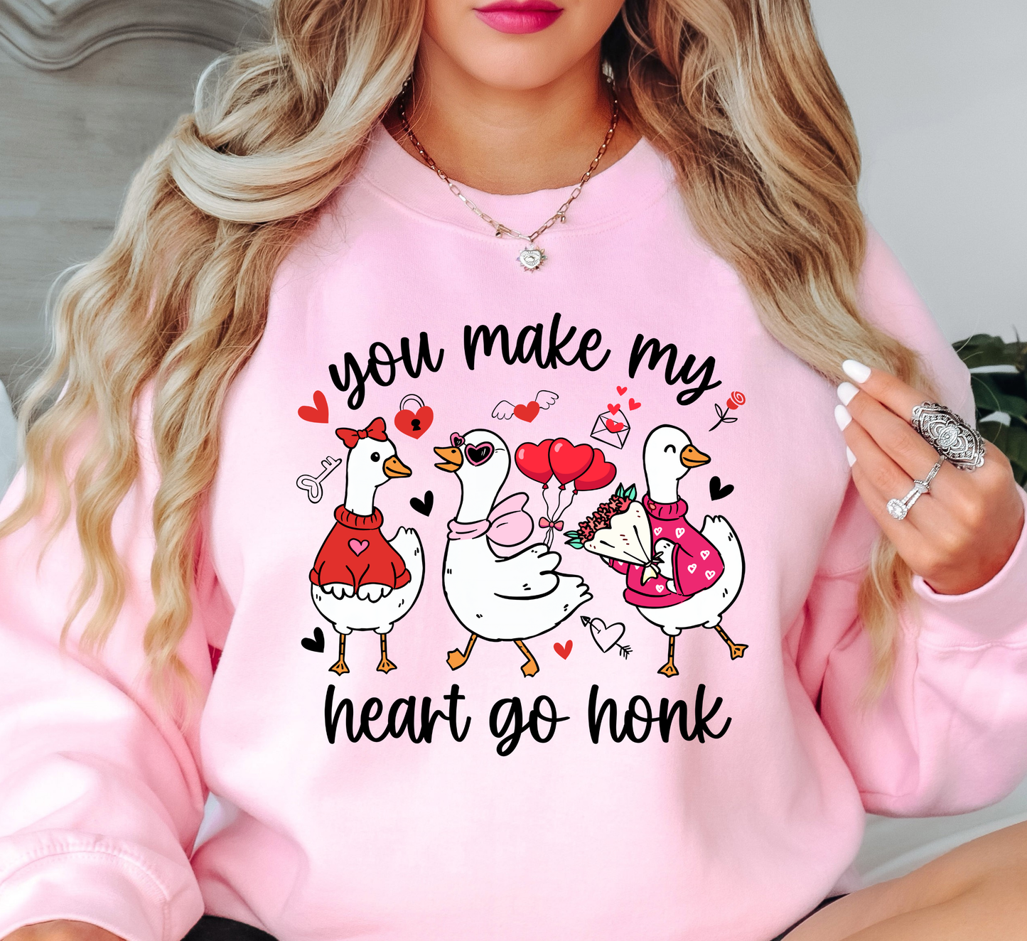 Goose Heart Go Honk Sweatshirt | XoXo Love Collection | Unique Gifts for Family Friends