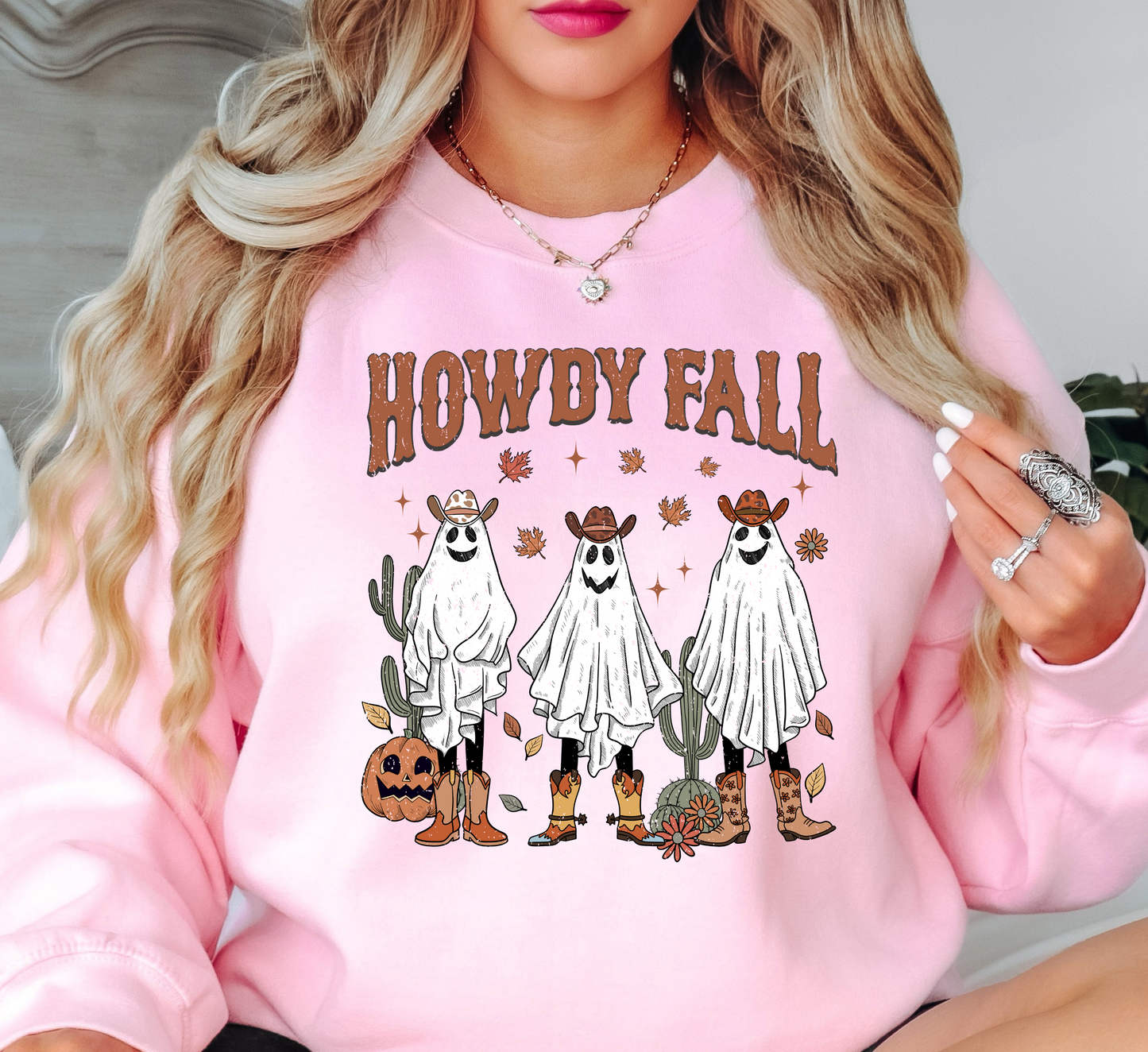 Howdy Fall Ghosts Sweatshirt | Falling For You Collection | Unique Gifts for Family Friends