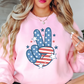 USA Peace Hand Sweatshirt | Stars and Stripes Collection | Unique Gifts for Family and Friends