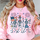 Patriotic Skeletons Sweatshirt | Stars and Stripes Collection | Unique Gifts for Family and Friends