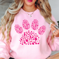 Pink Pet Paw Sweatshirt | Pawsitive Vibes Collection | Unique Gifts for Family and Friends