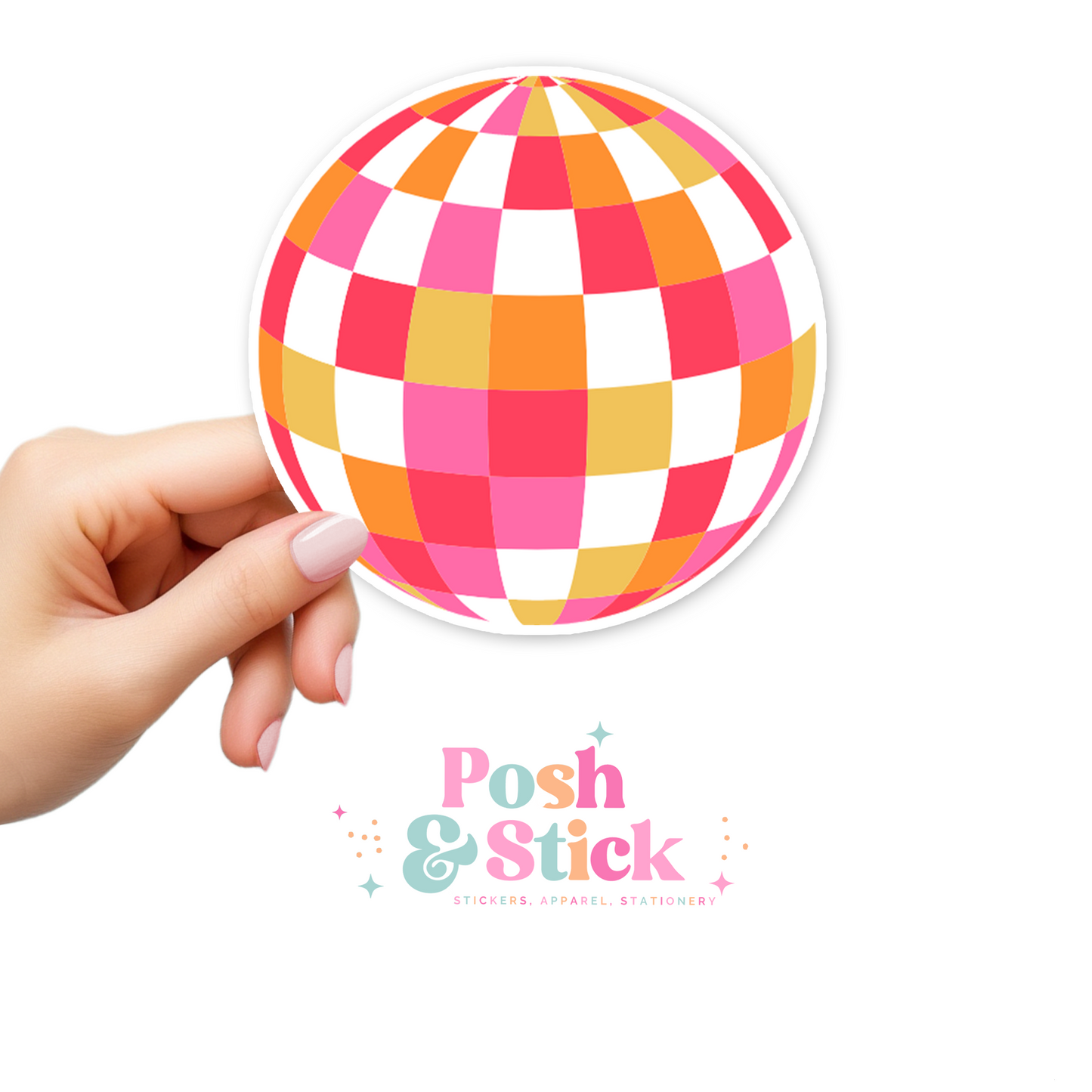 Groovy Disco Ball | Funkadelic Flair Clear Vinyl Stickers | Unique Gifts For Family Friends