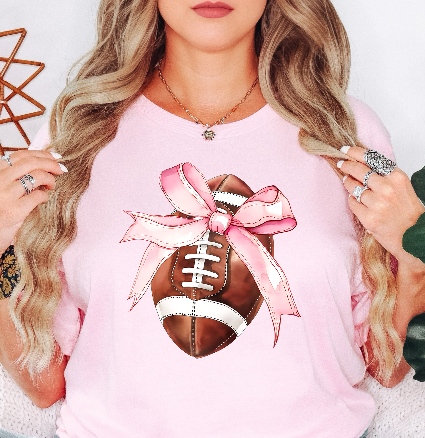 Coquette Football Bow Tee | Groovy Vibes Collection | Unisex Pre-Shrunk T-Shirt