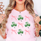 Coquette Bow and Clovers Tee | Feeling Lucky Collection | Unisex Pre-Shrunk T-Shirt