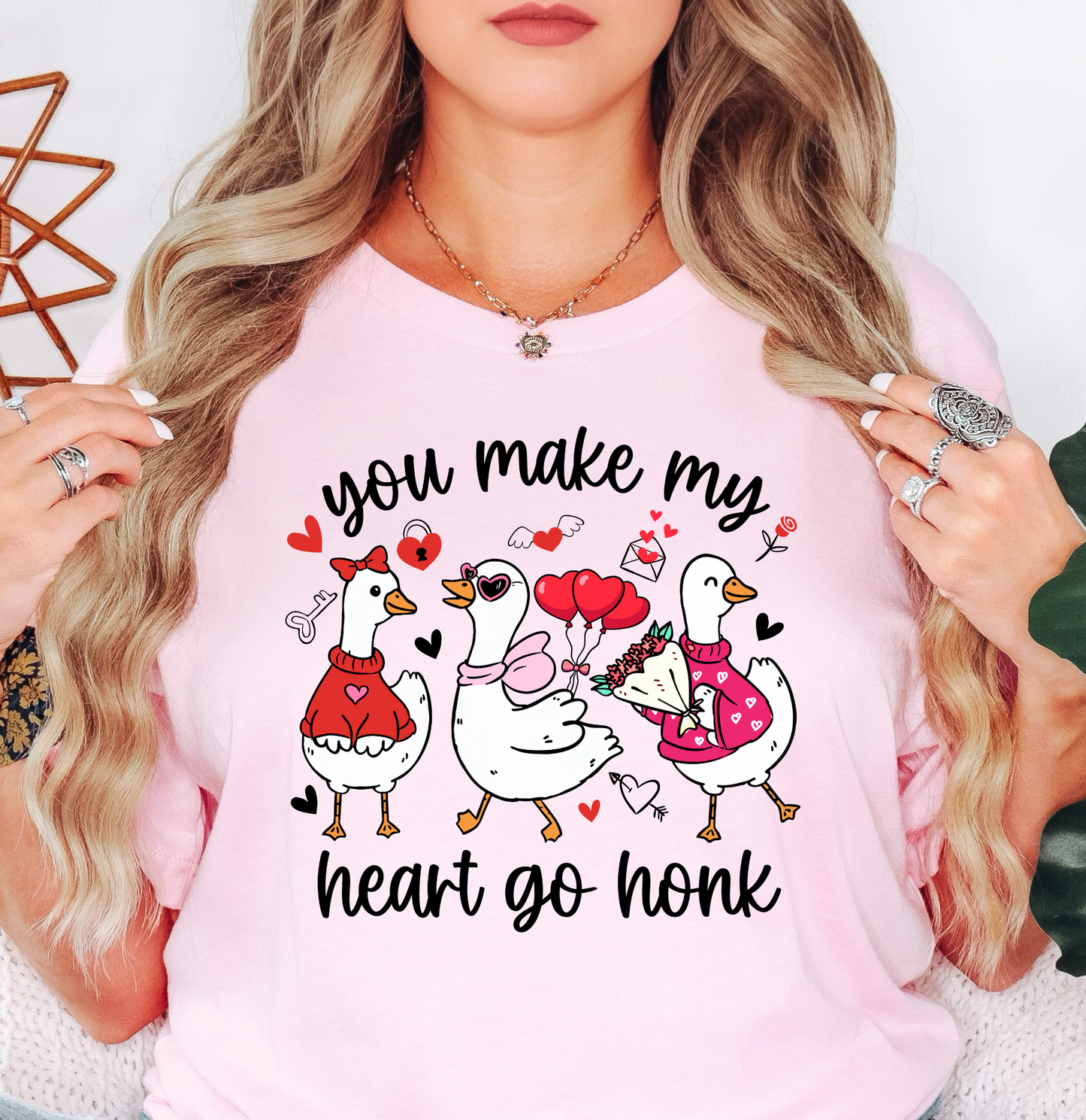 Goose Heart Go Honk Tee | XoXo Love Collection | Unisex Pre-Shrunk T-Shirt