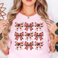 Coquette Bows Red Tan Tee | XoXo Love Collection | Unisex Pre-Shrunk T-Shirt