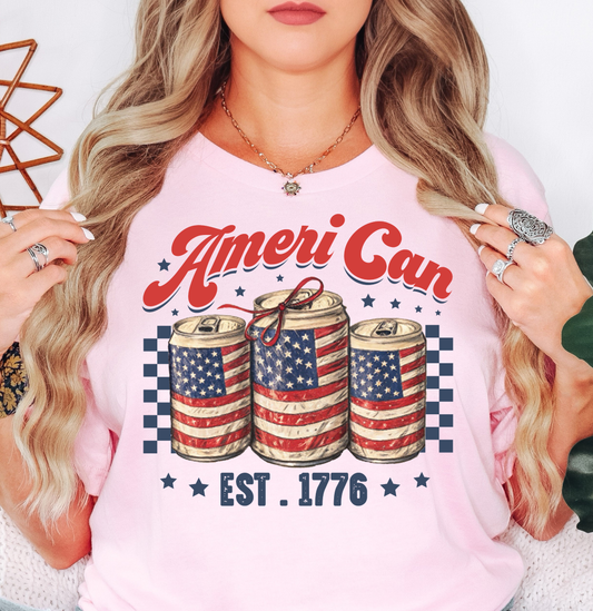 Ameri Can Tee | Stars and Stripes Collection | Unisex Pre-Shrunk T-Shirt
