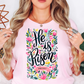 He Is Risen Floral Wreath Tee | Walk By Faith Collection | Unisex Pre-Shrunk T-Shirt