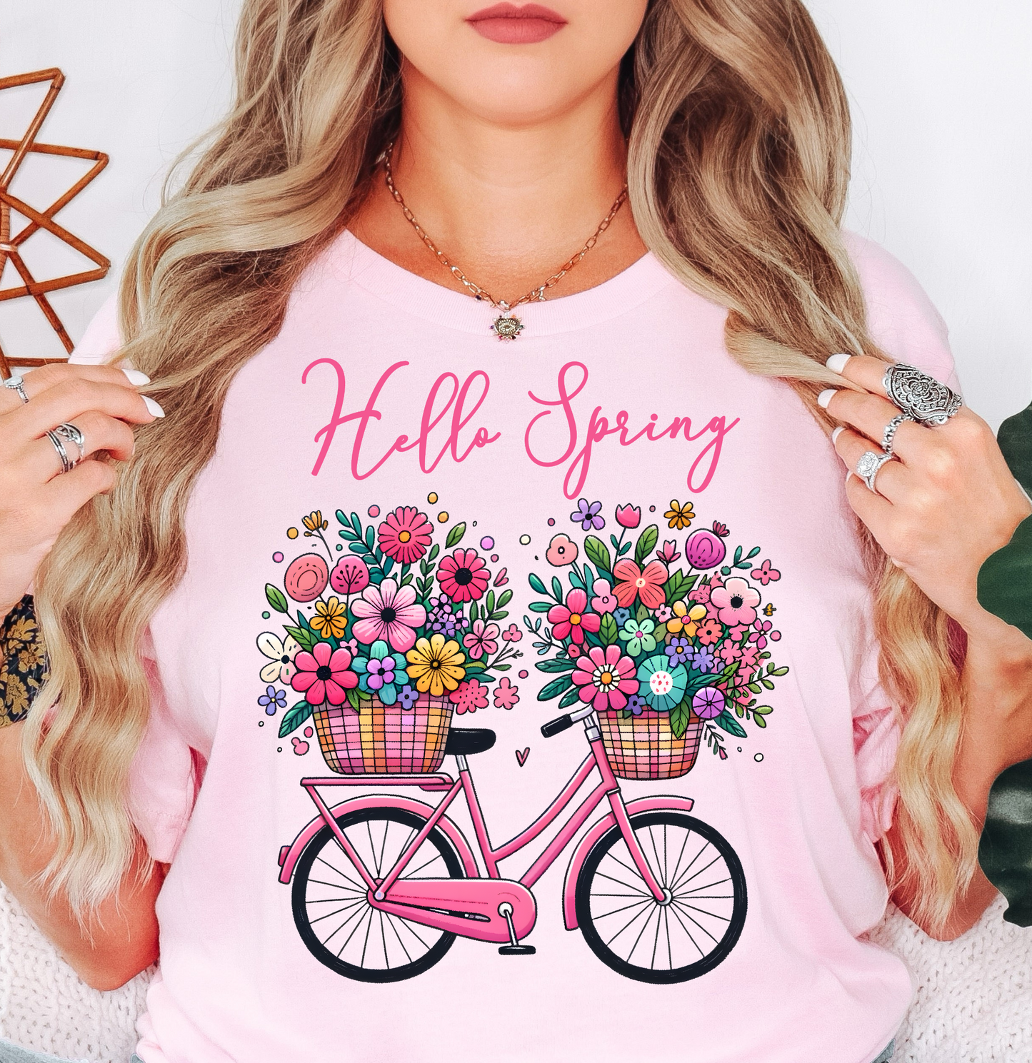 Hello Spring Bicycle Tee | Spring Fling Collection | Unisex Pre-Shrunk T-Shirt