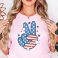 USA Peace Hand Tee | Stars and Stripes Collection | Unisex Pre-Shrunk T-Shirt