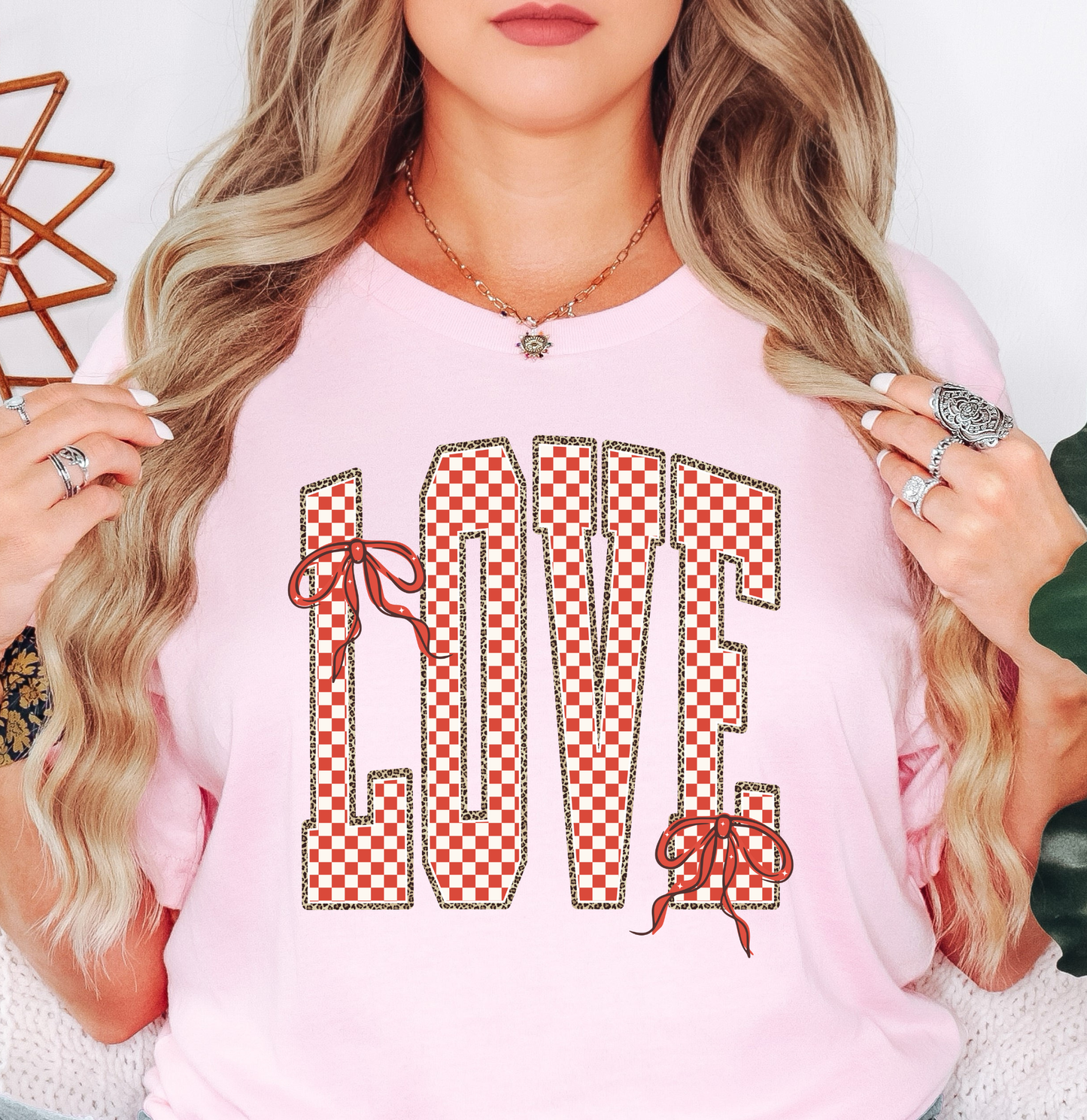 Retro Checkered Love Tee | XoXo Love Collection | Unisex Pre-Shrunk T-Shirt