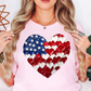 USA Heart Brushstrokes Tee | Stars and Stripes Collection | Unisex Pre-Shrunk T-Shirt