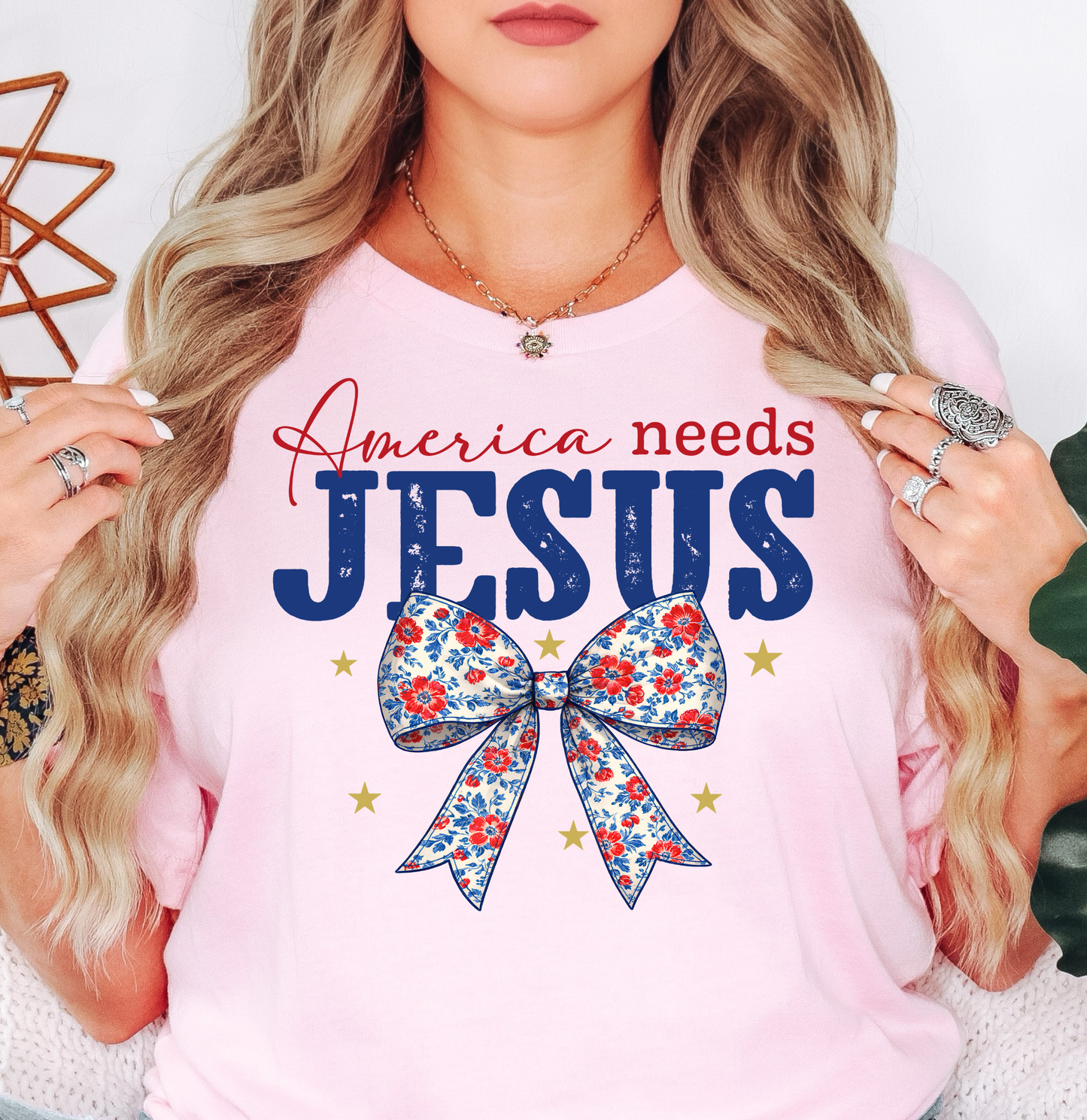 America Needs Jesus Tee | Stars and Stripes Collection | Unisex Pre-Shrunk T-Shirt