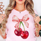 Cute Cherry Bow Tee | Groovy Vibes Collection | Unisex Pre-Shrunk T-Shirt