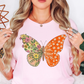 Two Tone Floral Butterfly Tee | Spring Fling Collection | Unisex Pre-Shrunk T-Shirt