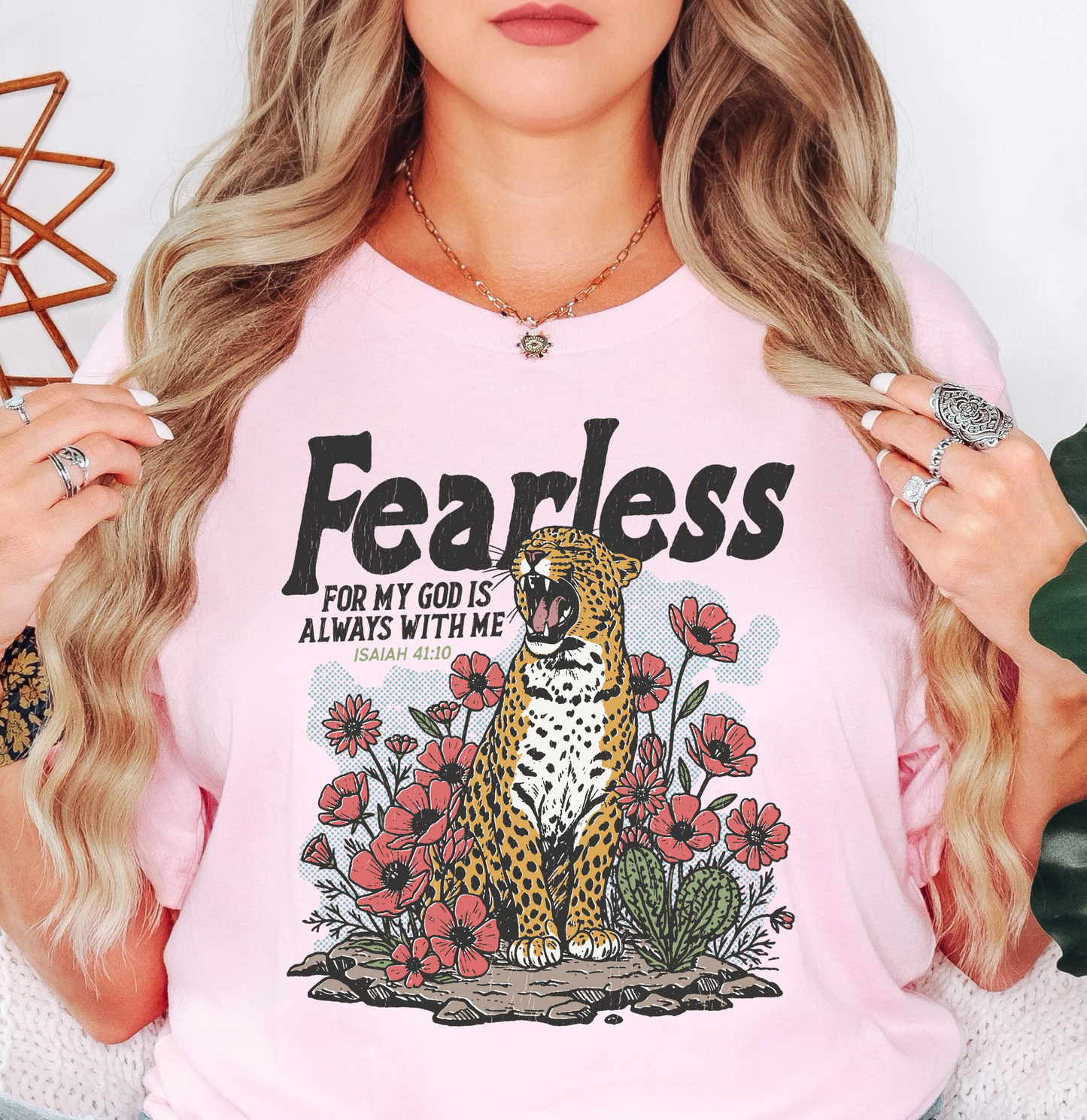 Fearless Leopard Tee | Walk By Faith Collection | Unisex Pre-Shrunk T-Shirt