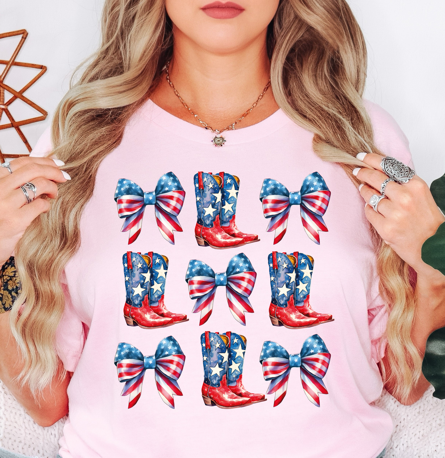 Coquette and Boots Tee | Stars and Stripes Collection | Unisex Pre-Shrunk T-Shirt