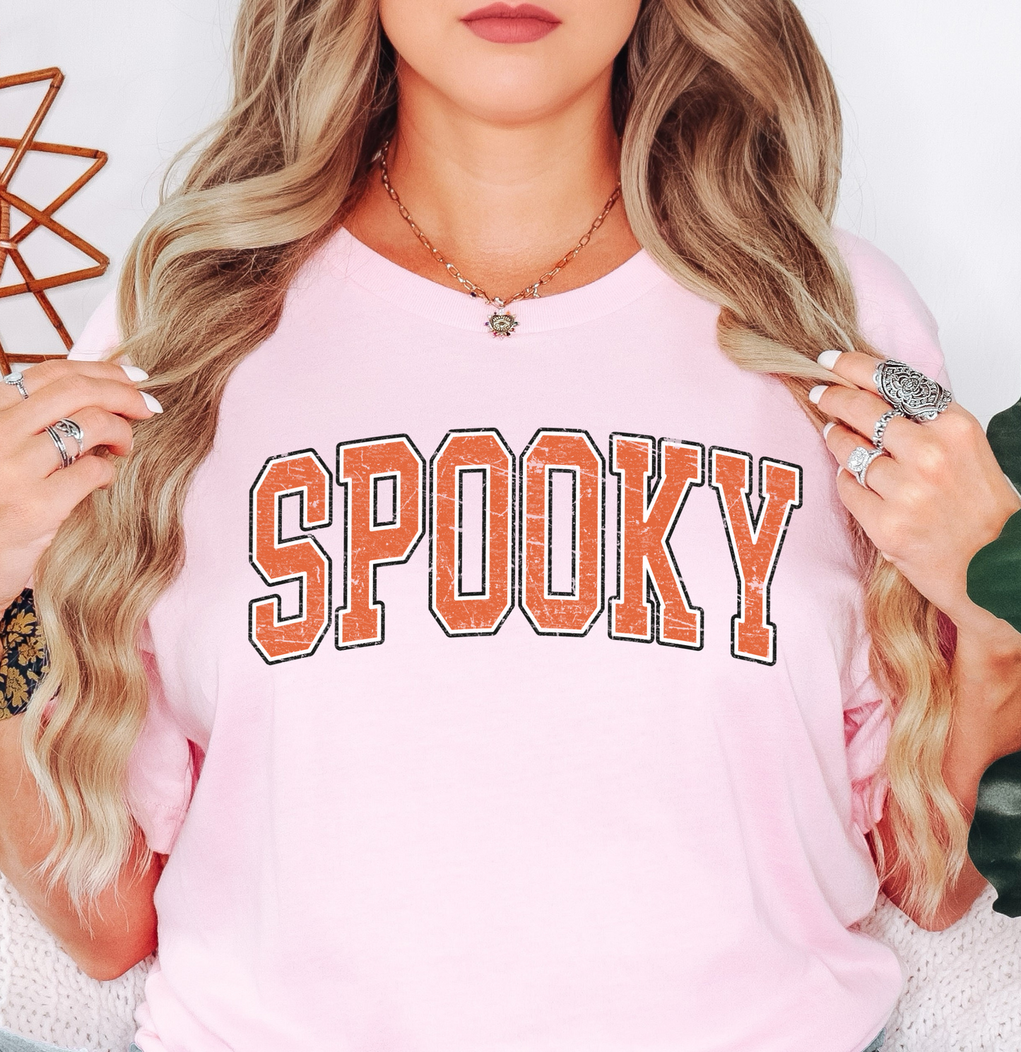 Spooky Varsity Tee | Boo-tiful Vibes Collection | Unisex Pre-Shrunk T-Shirt