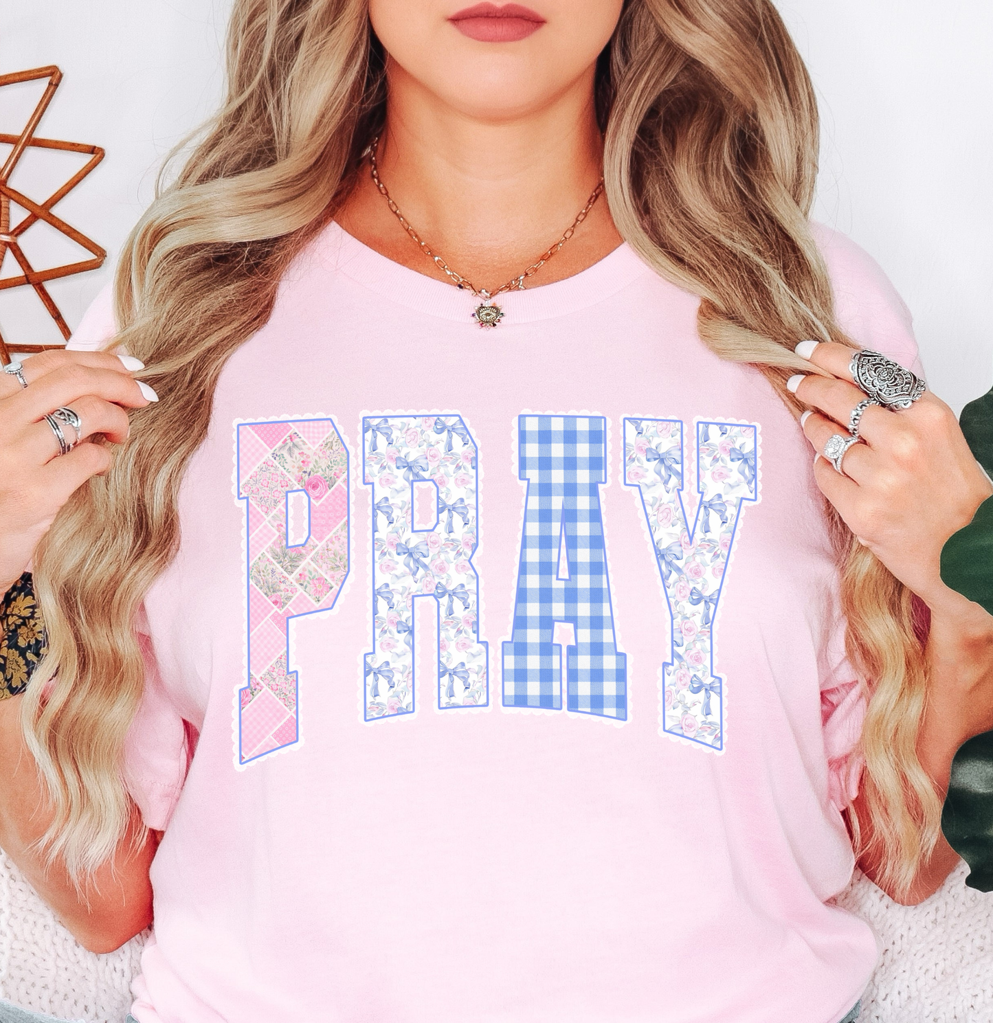 Pray Preppy Coquette Tee | Walk By Faith Collection | Unisex Pre-Shrunk T-Shirt