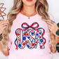 Floral Coquette USA Tee | Stars and Stripes Collection | Unisex Pre-Shrunk T-Shirt