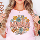 Retro Groovy Floral Mama Tee | Mama Mode Activated Collection | Unisex Pre-Shrunk T-Shirt
