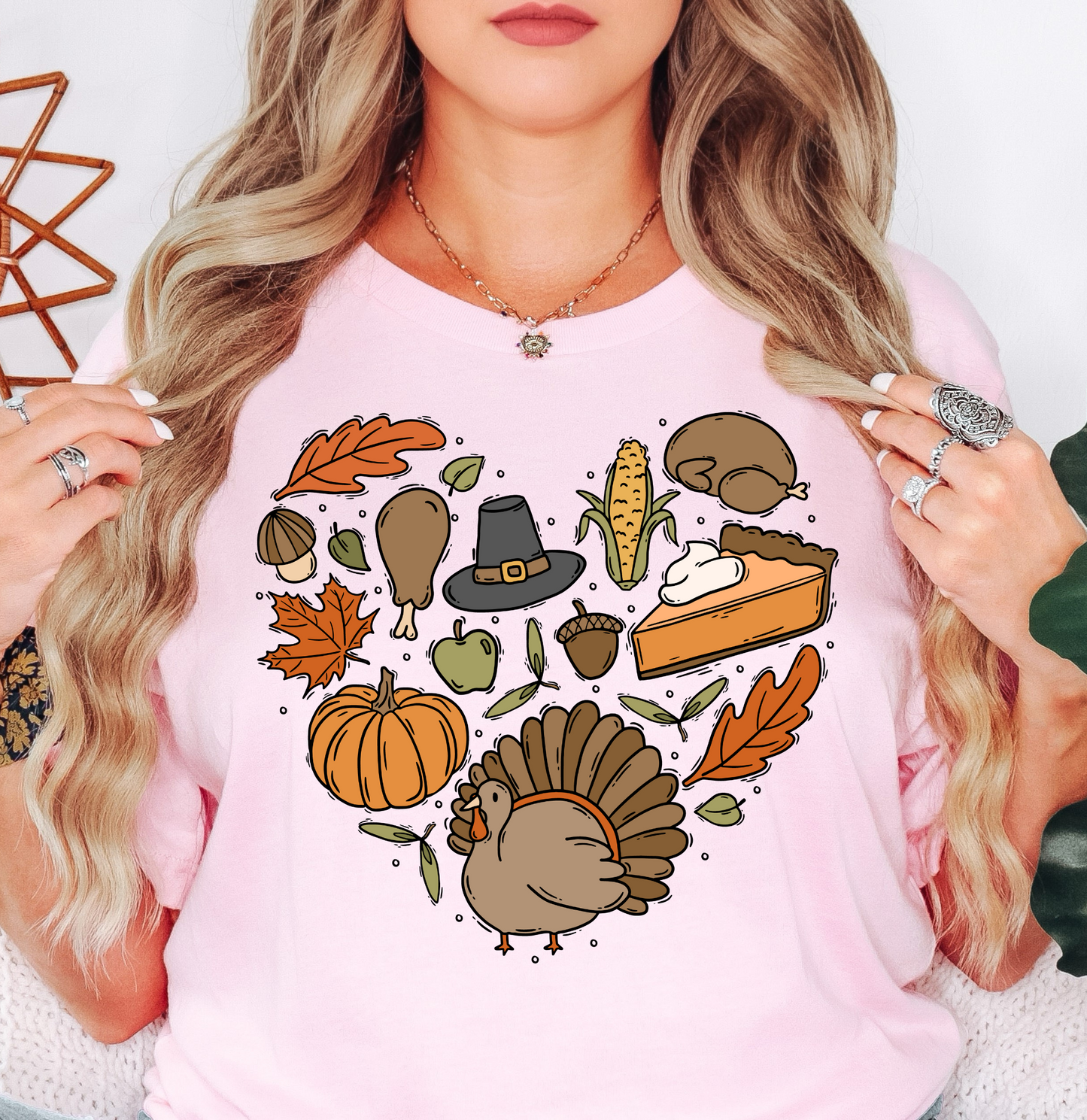 Thanksgiving Heart Doodles Tee | Harvest Joy Collection | Unisex Pre-Shrunk T-Shirt