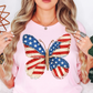 USA Butterfly Tee | Stars and Stripes Collection | Unisex Pre-Shrunk T-Shirt