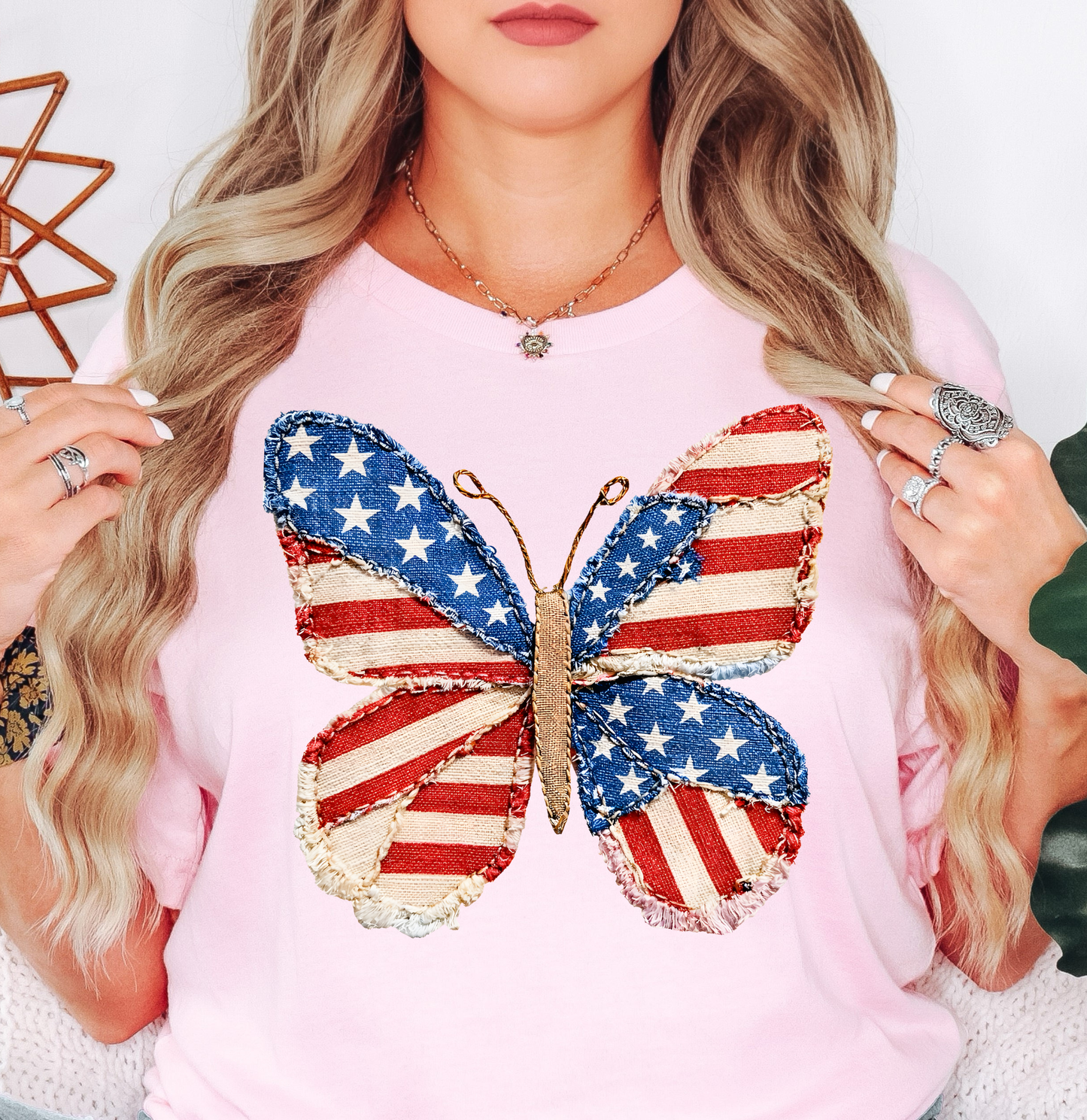 USA Butterfly Tee | Stars and Stripes Collection | Unisex Pre-Shrunk T-Shirt