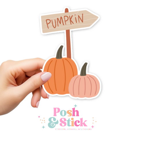 Pumpkins This Way | Falling For You Clear Vinyl Stickers | Unique Gifts For Family Friends