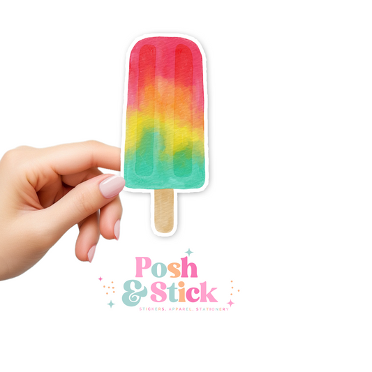 Rainbow Popsicle | Beach Breeze Clear Vinyl Stickers | Unique Gifts For Family Friends