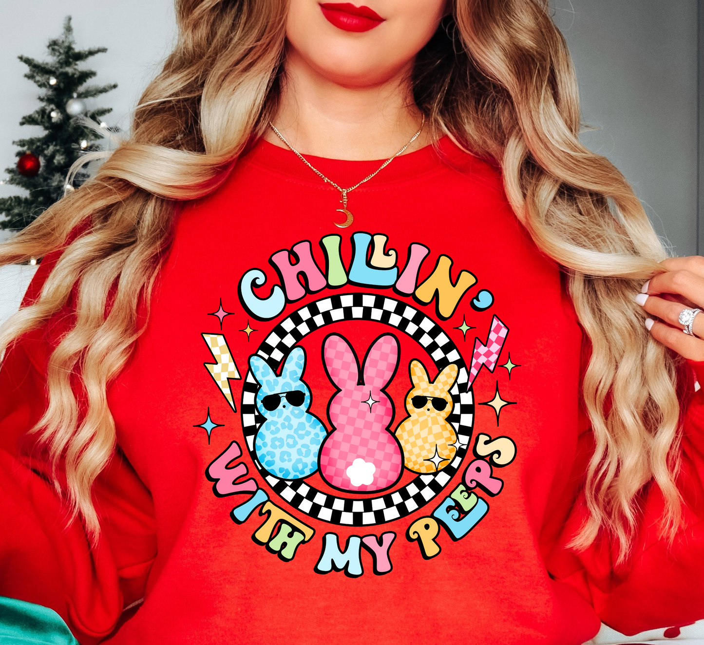 Chillin With My Peeps Sweatshirt | Hoppin' Into Spring Collection | Unique Gifts for Family Friends