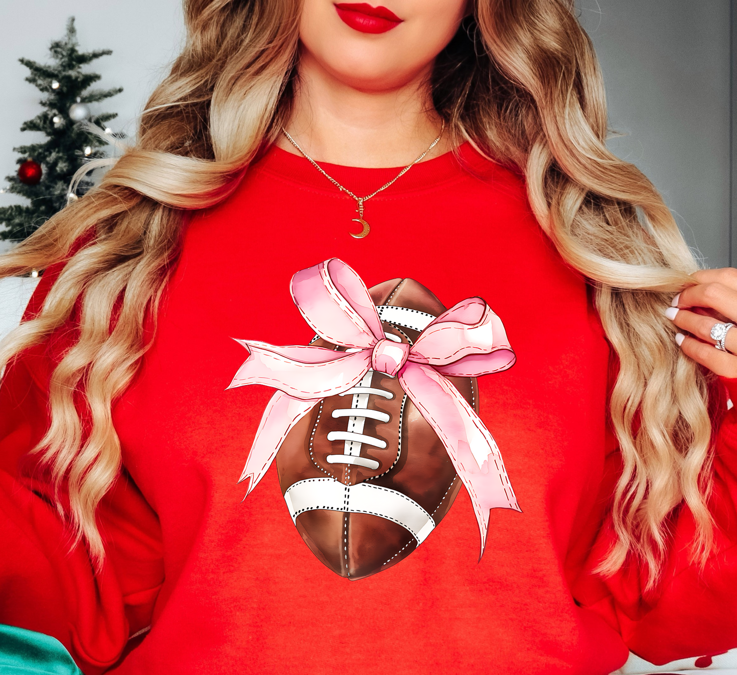 Coquette Football Bow Sweatshirt | Groovy Vibes Collection | Unique Gifts for Family and Friends