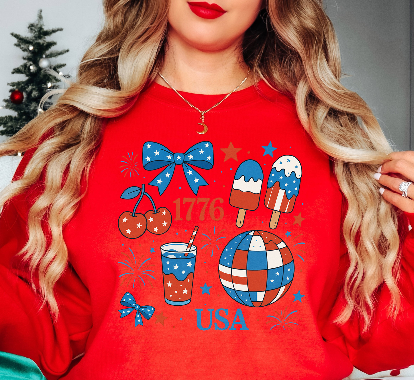 Preppy USA 1776 Sweatshirt | Stars and Stripes Collection | Unique Gifts for Family and Friends