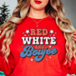 Red White and Boujee Sweatshirt | Stars and Stripes Collection | Unique Gifts for Family and Friends