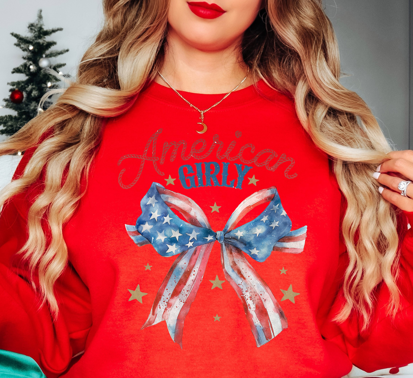 American Girly Sweatshirt | Stars and Stripes Collection | Unique Gifts for Family