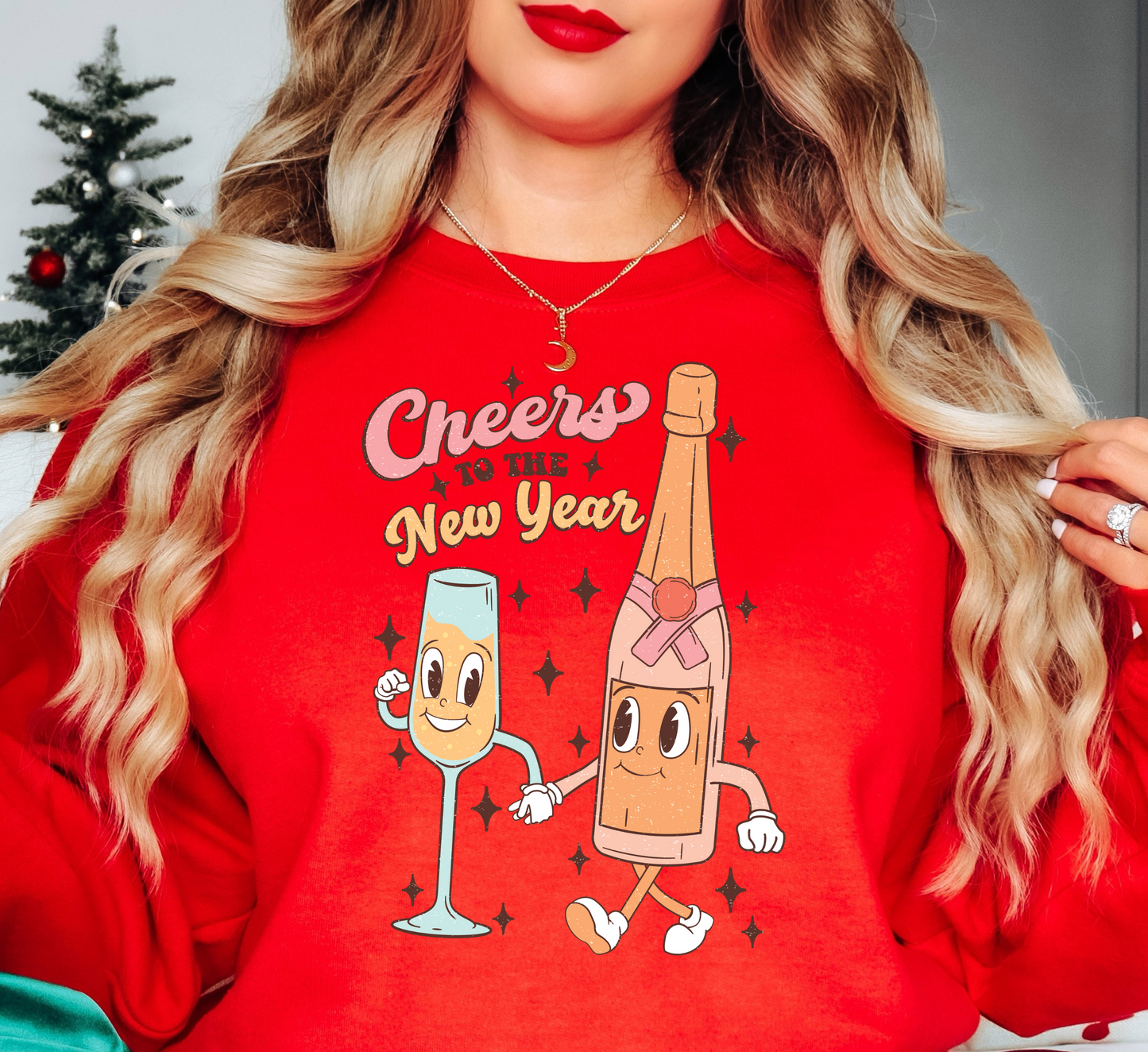 Cheers To The New Year Sweatshirt | New Year Magic Collection | Unique Gifts for Family Friends