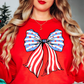 USA Coquette Bow Sweatshirt | Stars and Stripes Collection | Unique Gifts for Family