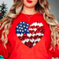 USA Heart Brushstrokes Sweatshirt | Stars and Stripes Collection | Unique Gifts for Family and Friends