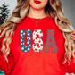 Floral USA Sweatshirt | Stars and Stripes Collection | Unique Gifts for Family and Friends