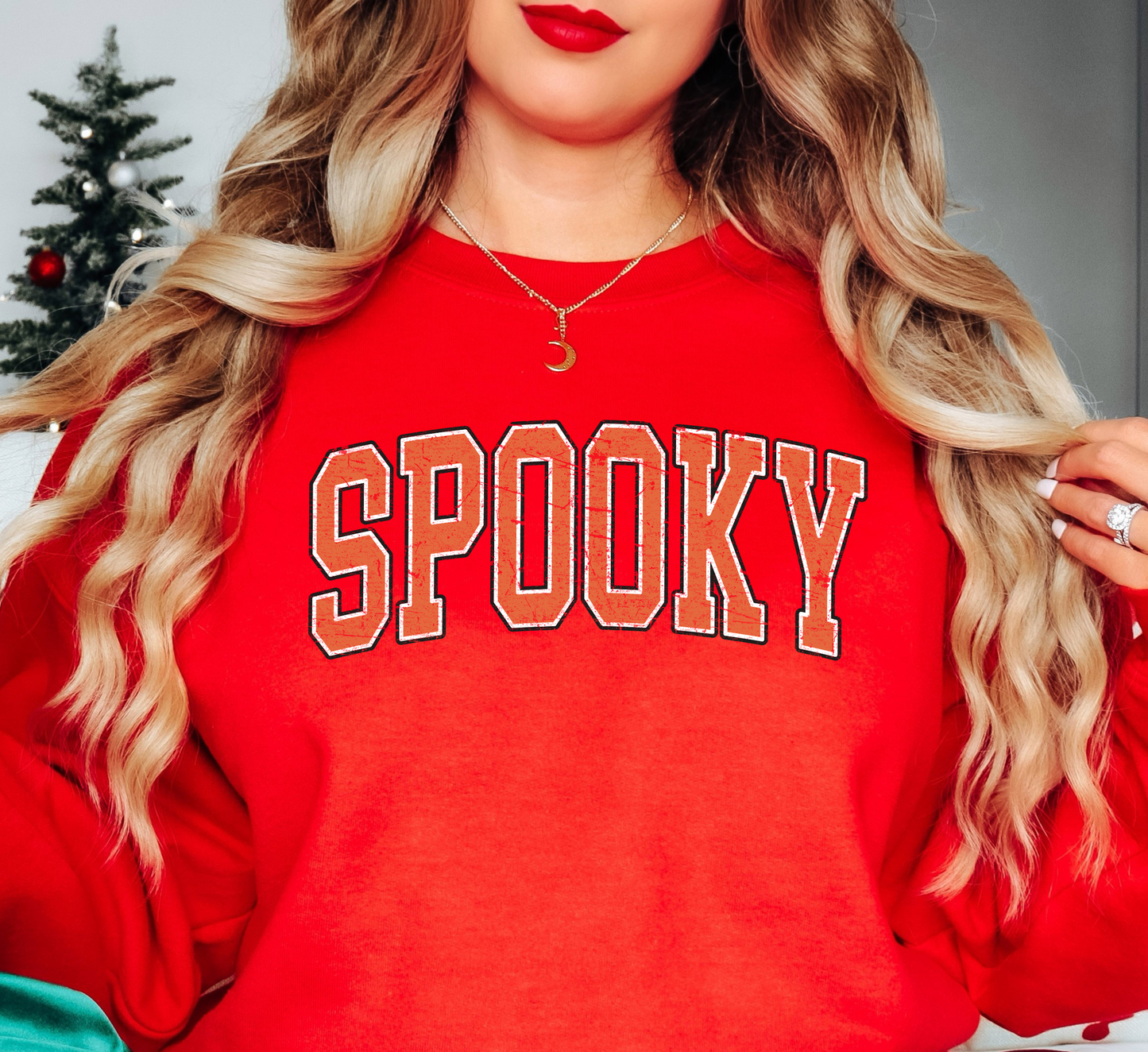 Spooky Varsity Sweatshirt | Boo-tiful Vibes Collection | Unique Gifts for Family Friends