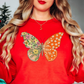 Two Tone Floral Butterfly Sweatshirt | Spring Fling Collection | Unique Gifts for Family Friends