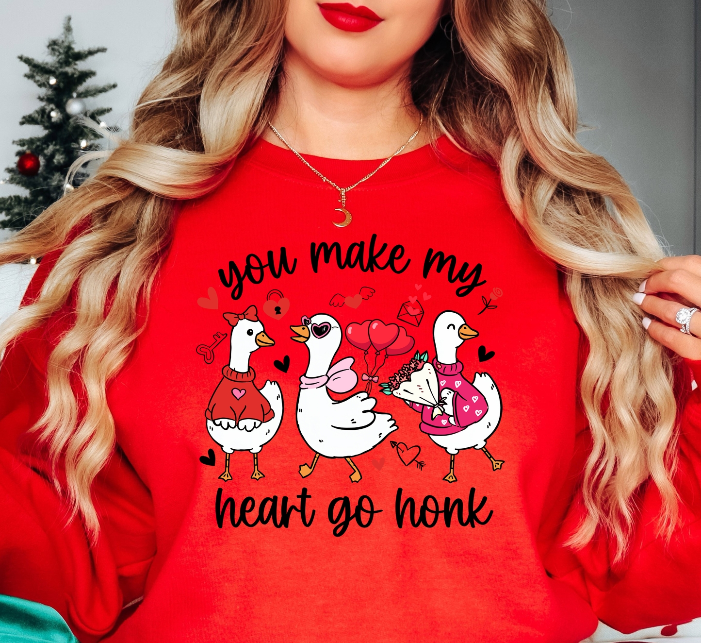 Goose Heart Go Honk Sweatshirt | XoXo Love Collection | Unique Gifts for Family Friends