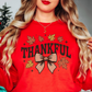 Thankful Leaves With Bow Sweatshirt | Harvest Joy Collection | Unique Gifts for Family Friends