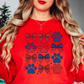 USA Paw Prints Sweatshirt | Pawsitive Vibes Collection | Unique Gifts for Family and Friends