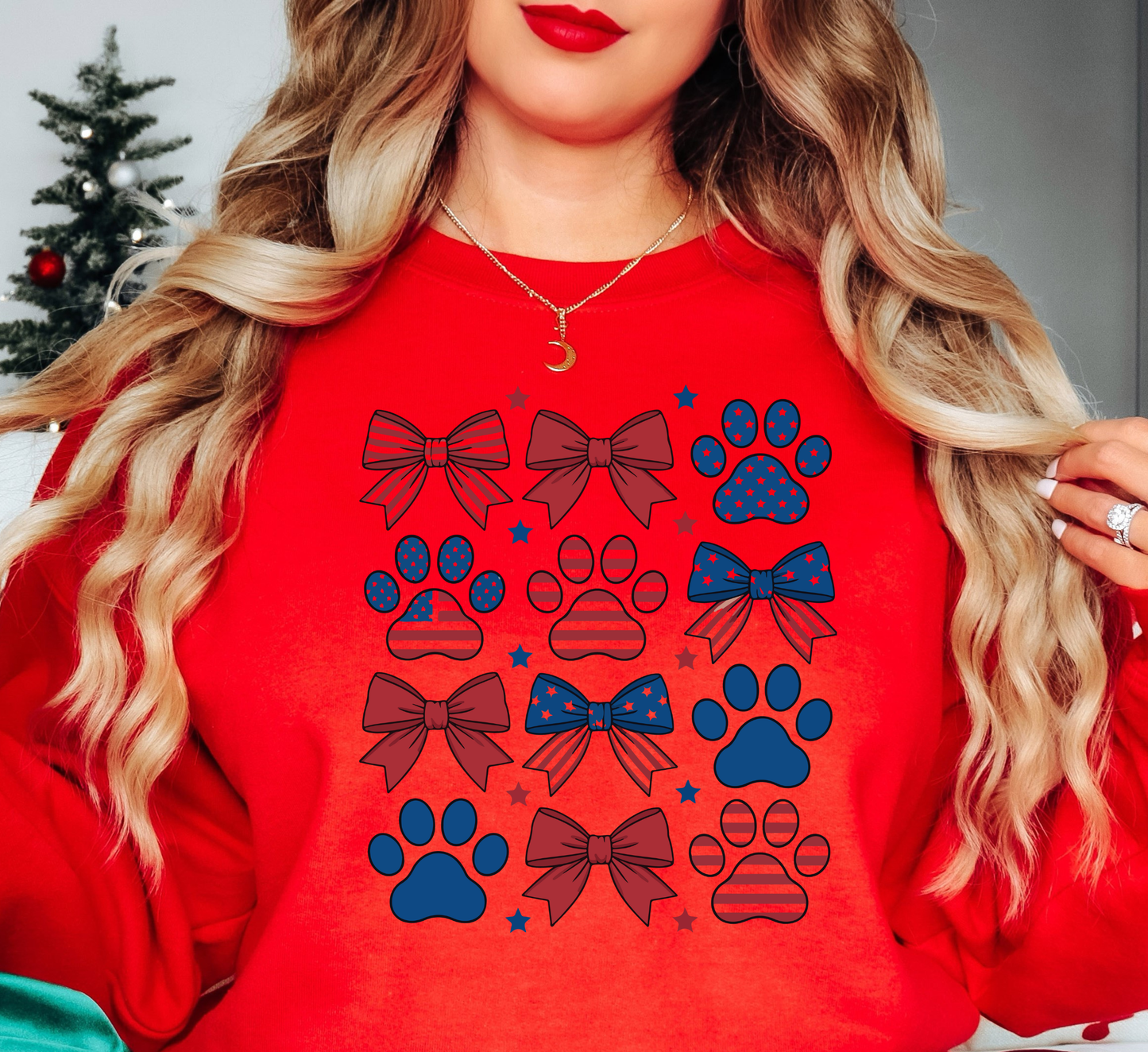USA Paw Prints Sweatshirt | Pawsitive Vibes Collection | Unique Gifts for Family and Friends