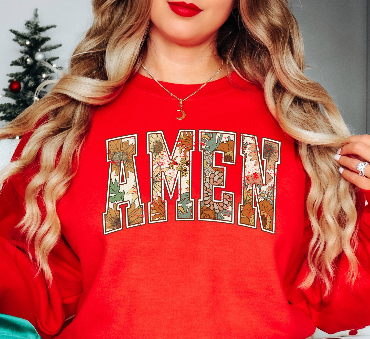 Floral Amen Sweatshirt | Walk By Faith Collection | Unique Gifts for Family and Friends