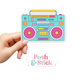 Retro Boombox | Funkadelic Flair Clear Vinyl Stickers | Unique Gifts For Family Friends